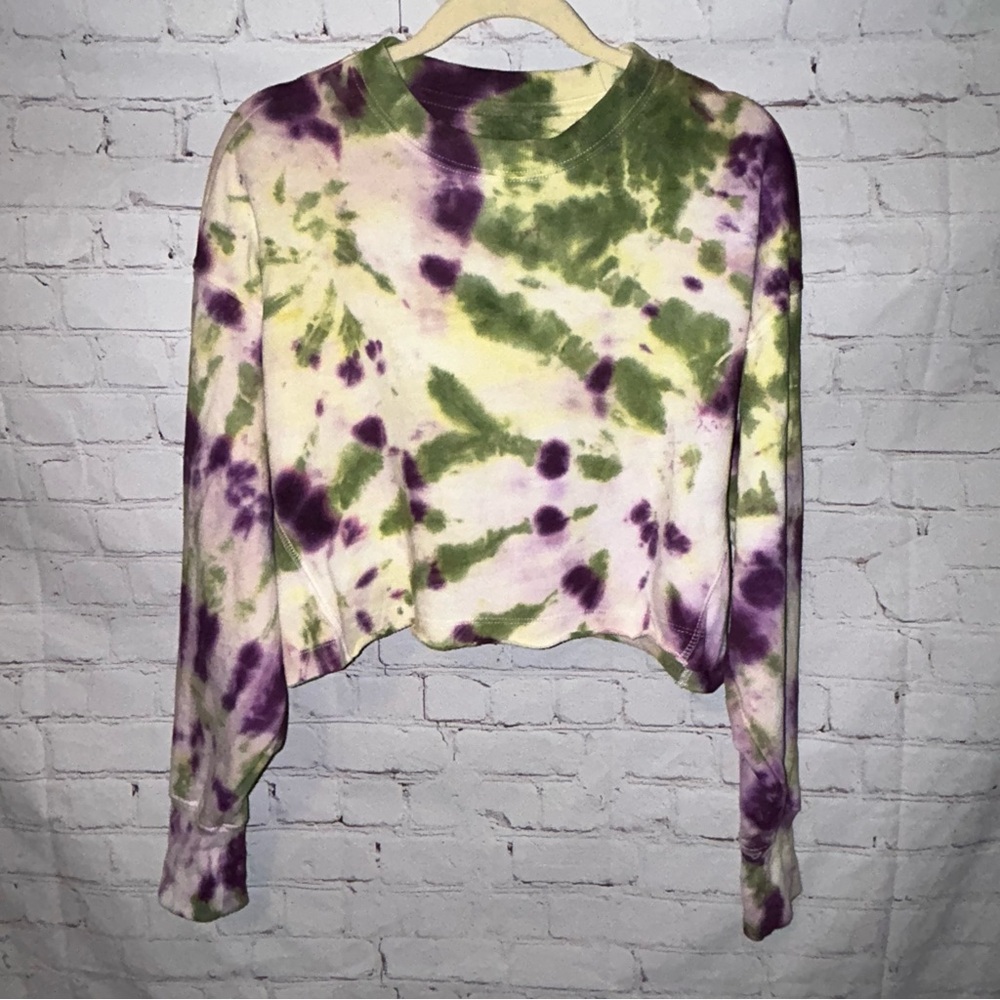 Reflex tie dye‎ cropped sweatshirt size L - Picture 2 of 7